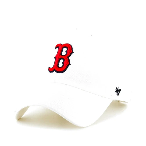 47 MLB Unisex-Adult Clean Up Adjustable Hat Cap One Size Fits All (Boston Red Sox White Red)