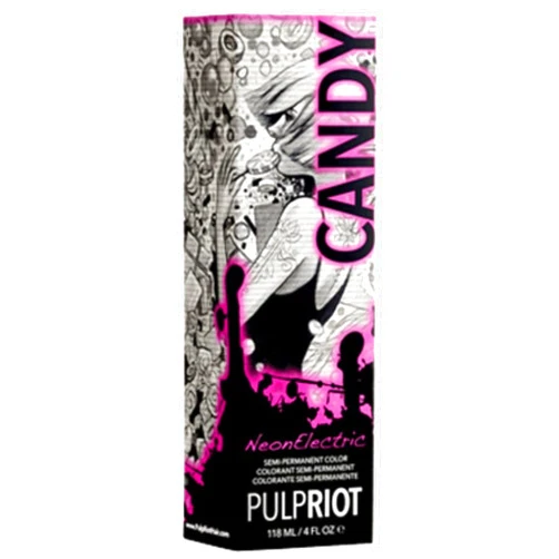 P.R. Pulp Riot Semi-Permanent Neon Hair Color 4oz- Candy