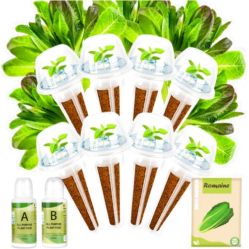 Herblink 8-Pod Romaine Seed Pod Kit for Aerogarden, Includes Lettuce Seeds, Universal Hydroponic Pods Indoor Gardening Supplies (8-Pod)