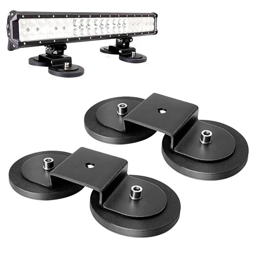 WFPOWER 2 Pack Strong Magnet Base Bracket for Light Bar, Powerful Magnetic Mounting Bracket with Rubber Pad for Work Light, LED Light Magnetic Mount Holder for Off-Road Driving Lamp, Roof Light Bar