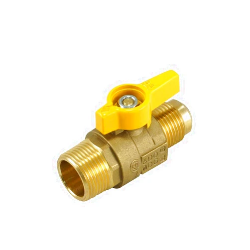 Nigo Valve 2451DE Series Forged Brass Ball Valve, Standard Port, Rated to 600WOG, Male x Flare (1/2