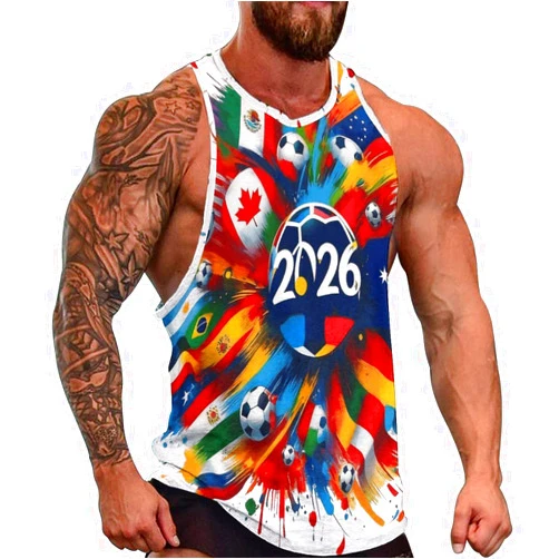 GZEKWLP 2026 France Flag And Soccer Ball Men's Quick Dry Tank Tops Novelty Sleeveless Shirts Breathable Workout Vest for Men