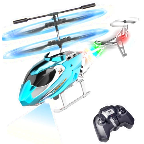 TERRAMUS Remote Control Helicopter for Kids,Altitude Hold RC Helicopters with Gyro & LED Light,2.4GHz Radio Controlled Aircraft Indoor Toy with 3.5 Channel,High&Low Speed,Gift for Boys Adults Beginner