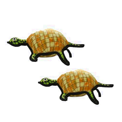 TUFFY - World's Tuffest Soft Dog Toy - Ocean Turtle -Multiple Layers. Made Durable, Strong & Tough. Interactive Play (Tug, Toss & Fetch). Machine Washable & Floats (2 Pack)