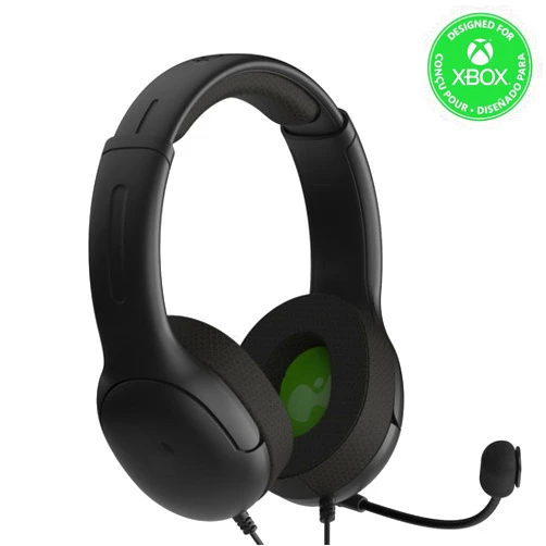 PDP Gaming AIRLITE Xbox Headset with Noise-Cancelling Microphone, Licensed Microsoft Series X|S, Xbox One Accessories, PC/Windows 10/11, Lightweight Wired Power Stereo headphones - Black