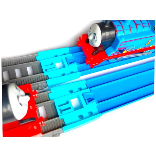 TrainLab.com adapters Compatible with 2014 Gray Thomas and Friends Trackmaster and Plarail Track, Perfect for Seamless Track Expansion and Fun 2pc Light Blue
