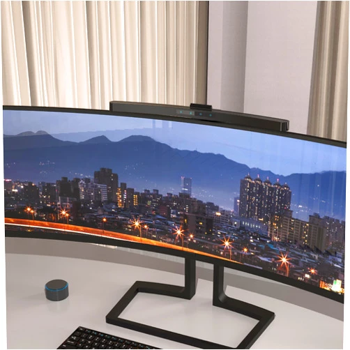 Archilight ScreenGlow Pro 17.72' Curved Monitor Lamp: Modern, 3000K~6500K CCT Adjustable, Dimmable, 5W LED, Eye Protection, Space Saving, Includes Mini Remote & USB C Cable, for Laptop, Keyboard