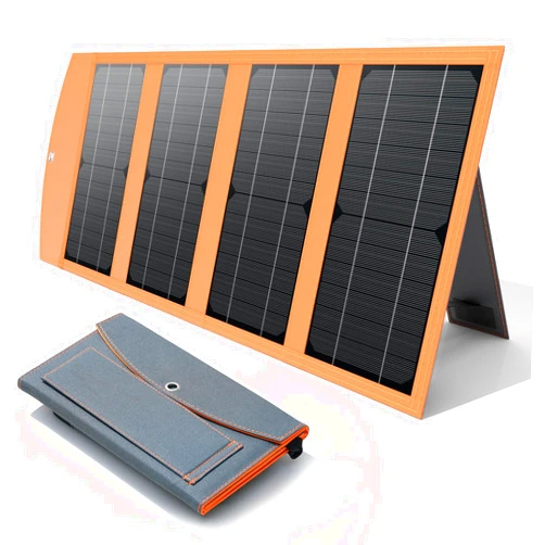 Luvknit 30W Portable Solar Panel Charger with USB and Type-C Outputs(5V/3A Max) for Phones, Power Banks, Tablets, Fast Charges 2 Devices at Once, IP67 Waterproof for Camping, Hiking, and Outdoor Activities