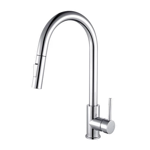 Lexora Olivi Brass Kitchen Faucet w/Pull Out Sprayer - Chrome