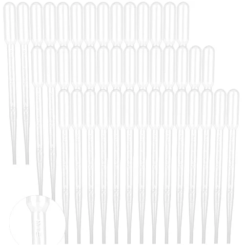 moveland 100 PCS 3ML Dropper Pipettes Essential Oil Transfer, Disposable Plastic Eye Dropper for Science Experiments, Crafting, Makeup Tool