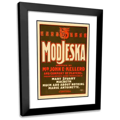 ArtDirect Courier 14x18 Black Modern Frame and Double Matted Museum Art Print Titled - Modjeska (1899)