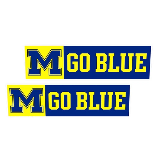 Leo70 M GO Blue Vinyl Decal University of Mich Vinyl Decal //Any-Size//Michigan Wolverine Bumper Sticker Indoor Outdoor (3