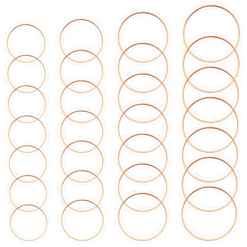 Oubaka 70pcs Beading Hoop Earrings for Jewelry Making,Round Beading Hoop Earrings Beading Hoop Earring Circle Connectors for DIY Craft,Earring Necklace,Crafts Supplies(4 Sizes,K Gold)