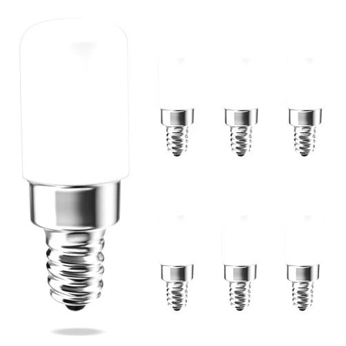 UNILAMP E12 Night Light Bulb, 2W Salt Lamp Light Bulb Replacement, Mini Type B Light Bulb Equivalent 25W, Daylight White 5000K, 120V E12 Edison Screw LED Bulb for Chandeliers, Non-Dimmable, 6-Pack