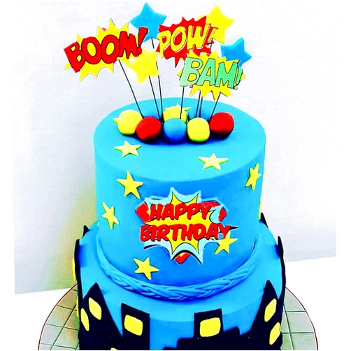 GallaRato Superhero Birthday Cake Topper Man Boy Happy Birthday Cake Decorations for Hero Themed birthday Party Supplies Superhero Birthday Decor
