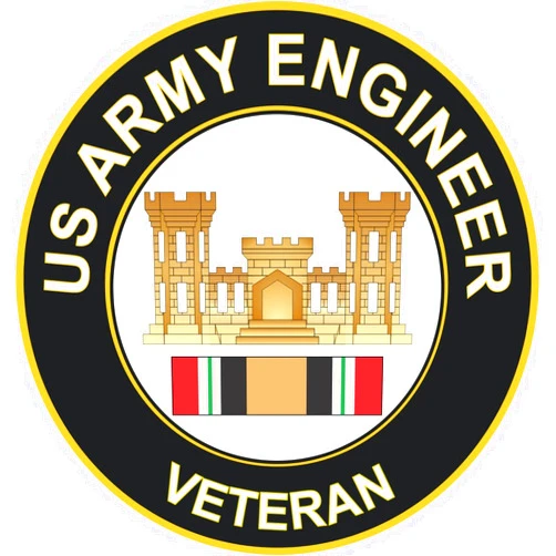 Andlane Military Vet Shop US Army Engineer Iraq Veteran Window Bumper Sticker Decal 3.8