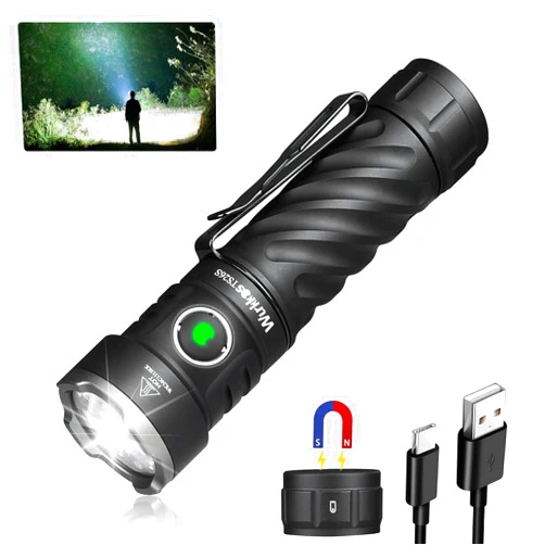 Wurkkos TS26S LED Rechargeable Flashlight - 3100 High Lumens Flashlight,4Pcs LED 191 Meters 5000K Boost Constant Current Flashlight,IP68 Waterproof EDC Flash Light for Emergency,Camping,Everyday Use
