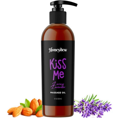 Maple Holistics Tempting Lavender Massage Oil for Couples - Aromatherapy Sensual Massage Oil for Date Night with Lavender Essential Oil and Sweet Almond Oil - Vegan Non Staining Non Greasy Smooth Gliding Formula