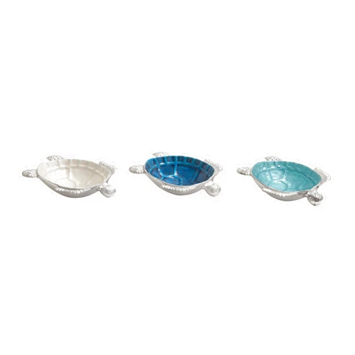 Deco 79 Aluminum Metal Turtle Handmade Serving Bowl , set of 3 8