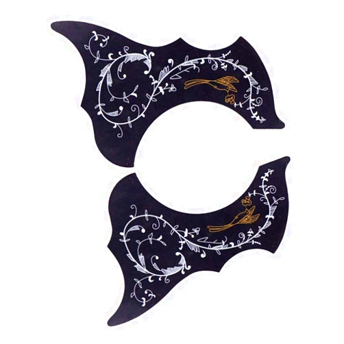 SM SunniMix 2Pcs Acoustic Guitar Pickguard, Self Adhesive Scratchplate Universal Sticker for Left Right Handed 40/41'' Folk Guitar Pickguard Scratch Plate, Black