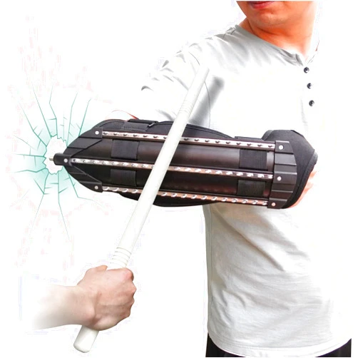 Shindn Aluminum Alloy Metal Shield Forearm Armor Arm Shield Lightweight Round Shield with Window Breaker
