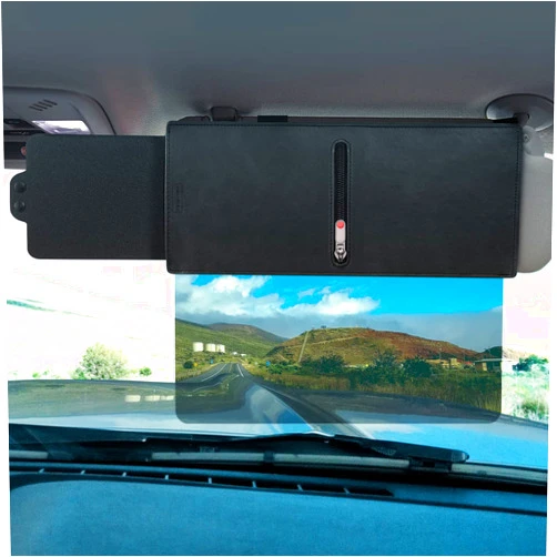 Veharvim Polarized Sun Visor for Car with Zipper Slider, Upgraded UV400 Car Sun Visor Extension with PC Lens and Side Sunshade,Anti-Glare Car Visor for Safe Driving,UV-Filtering/Protection