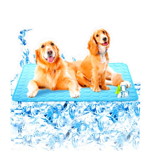 SOMOYA Dogs Self Cooling Mat Pet Cool Pads Blanket Hot Weather Sleeping Kennel Mat,Washable Ice Silk Sleep Mat Pad Non-Toxic Breathable for Large Dogs Cats No Water (Large,Blue)