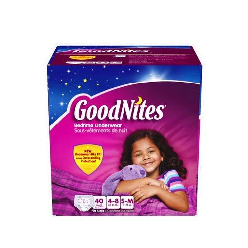 GoodNites Bedtime Pants for Girls, Small/Medium, 40 count