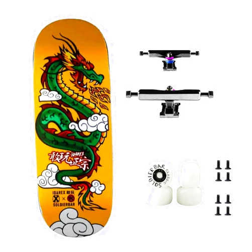 SOLDIER BAR Soldierbar Pro Fingerboard Complete (5-layer Handmade Maple Deck+ ARK i (34.5mm) Truck+Pro Ics Wheels) (Fortune Loong)