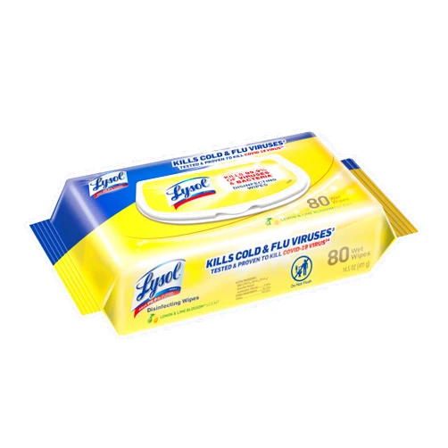 Lysol Disinfectant Handi-Pack Wipes, Multi-Surface Antibacterial Cleaning Wipes, For Disinfecting and Cleaning, Lemon and Lime Blossom, 320 Count (Pack of 4)