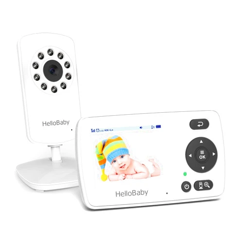 HelloBaby Monitor with Camera and Audio, 1000ft Long Range Video Baby Monitor-No WiFi, Night Vision, VOX Mode-Power Saving, 2.4'' Portable Travel Screen, Baby Safety Camera, for Baby/Pet, Plug & Play