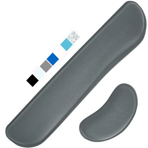 Gorilla Grip Silky Gel Memory Foam Wrist Rest for Computer Keyboard, Mouse, Ergonomic Design for Typing Pain Relief, Desk Pads Support Hand and Arm, Mousepad Rests, Stain Resistant, 2 Piece Pad, Gray