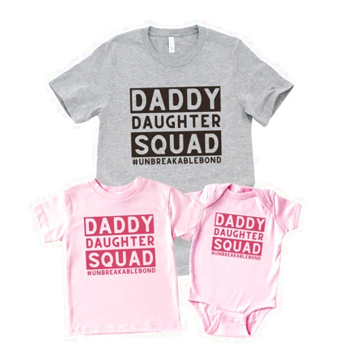 Handmade Daddy and Daughter Squad, Cute Father and Daughter Matching Outfits, First Fathers Day Gifts from Baby Girl, Dad Birthday Gift, Daddy and Daughter Matching Clothes, Daddy and Me Matching Shirts