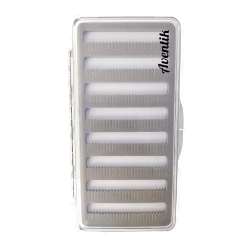 Aventik Fly Fishing Boxes Super Slim Transparent Design Magnetic Pad Compartments Tackle Foam Boxes 7.3X3.8X0.5inch