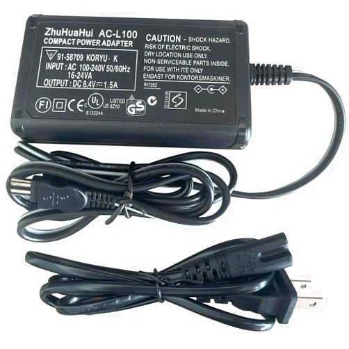 ZhuHuaHui AC-L100 Power Supply Adapter Compatible with Sony HandyCam DCR-TRV18 TRV460 TRV520 DCR-TRV250 DCR-TRV260 TRV330 TRV27 TRV840 TRV103 TRV130 TRV150,CCD-TRV328 TRV128 TRV108 TRV308,DCR-PC110,HXR-NX100