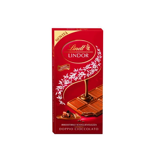 Lindt LINDOR Tavoletta Doppio Cioccolato, Cioccolato al Latte con Ripieno Fondente, formato 100g
