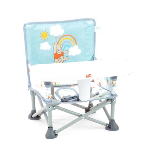 Bright Starts Disney Winnie The Pooh Pop 'N Sit Portable Booster, Indoor/Outdoor Use, Floor Seat with Feeding Tray, 6 Mos - 3 Yrs