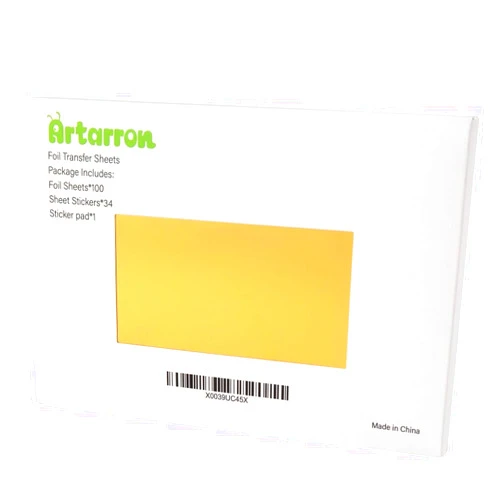 Artarron 100 Sheets,8 Colors,6x4inch, Foil Transfer Sheets,Gold/Silver/Rose Gold,etc,for Foil Transfer Kits/Splicers/Foil Pens,Craft Projects