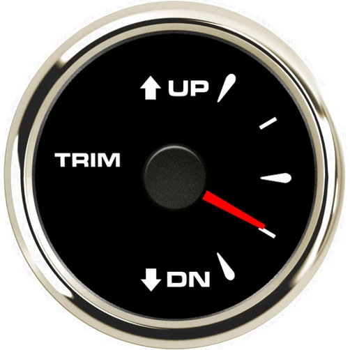 BLUERICE 52mm Domed Series Marine Trim Gauge UP DN Boat Trim Balance Gauge Meter 0-190ohm Signal Trim Tilt Indicator 7 Color Backlight IP68 for Vehicle Modification Yacht Marine