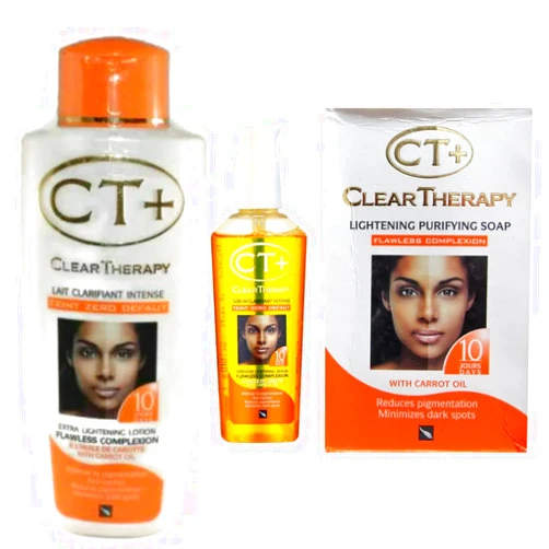 E de B CT+ Clear Therapy Extra Lightening Lotion + Soap+ Serum With Carrot Oil (3 Pack)
