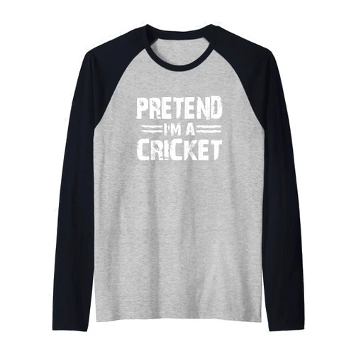 Halloween Costume Pretend Cricket Player Funny Tee Pretend I'm a Cricket Halloween Party Funny Cricket Player Raglan Baseball Tee