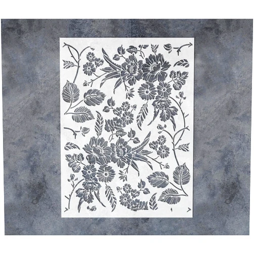 G GSS Designs GSS Designs Flourish Flower Stencil for Painting on Wood Canvas Paper Fabric Floor Wall Stencils for Walls and Floors 12x16Inch Reusable DIY Art Craft Stencils for Painting Flowers and Leaves