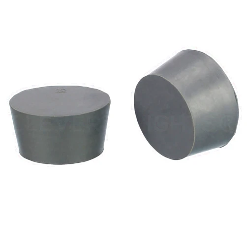 CleverDelights Rubber Stoppers — Size 10 — 3 Pack — 42mm x 50mm x 25mm Long — Gray Solid Plug #10
