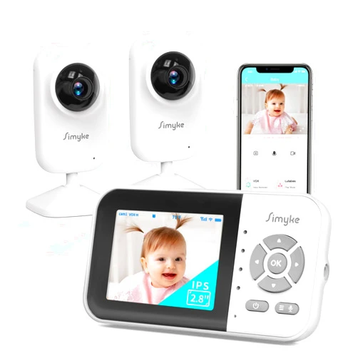 Simyke Upgrade Video Baby Monitor with 2 Cameras and Audio 2.8