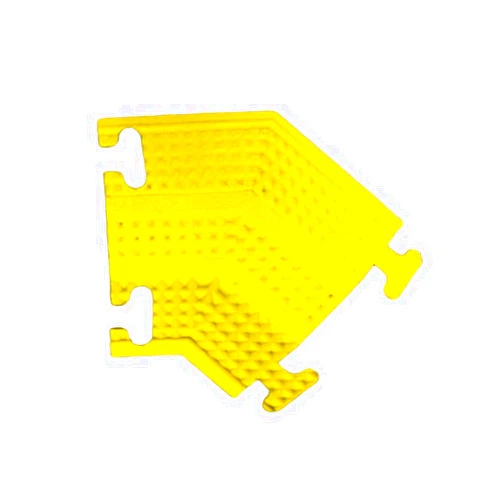 Kable Kontrol Drop Over Floor Cord Cover – 45 Degree Right Turn 1 Channel Cable or Wire Protector – Rubber Ramp Turn for Indoor and Outdoor Use – Yellow