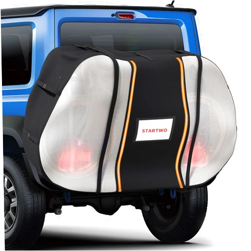 STARTWO Bike Cover for Transport On Rack, Bicycle Cover Outdoor Storage Waterproof for Transport 1,2,3 Bikes on Car Rear, with Two Elastic Straps and License Plate Window, Visible Tail Lights