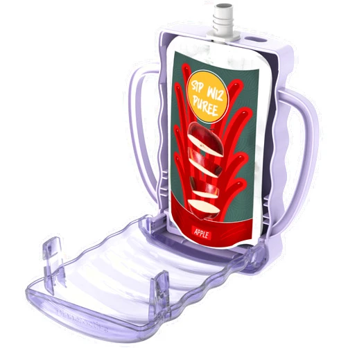 Dinneractive Sip Wiz - Baby Pouch Holder No Squeeze Pouch Food Pouches & Juice Box Holder - Anti-Squeeze Yogurt Pouch Reusable Toddler Essentials