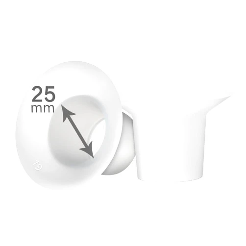 LOZAEVE 25mm Silicone Flange Inserts Compatible with for Spectra S1/S2, Medela, Bellababy, Elvie, Paruu R12 P10, Momcozy S9 S10 S12 Pro, Freemie Breast Pump Shield, Reduce 27-28mm Tunnel to 25mm, 2pcs