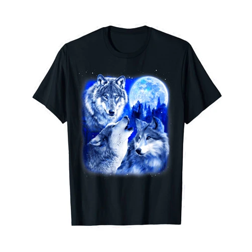 Wolf Wildlife Animal Lover Shirts & Gifts Three Wolves 3 Grey Wolf Howling At The Moon Wild Animal T-Shirt