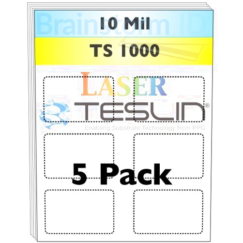 Brainstorm ID Perforated Laser Teslin® Synthetic Paper - 5 Sheets